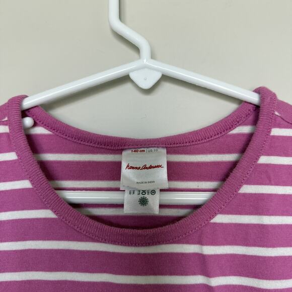 Hanna Andersson Dress Girls Size 10 Colorful Spring Striped Rainbow Pockets - Picture 3 of 6